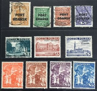 Poland 1928 - 1939 Port Gdansk Issues Mnh/mlh/mng &