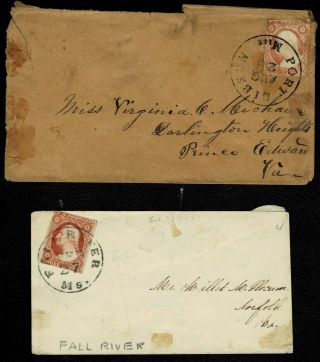 Scott 11a On Covers Canal Rover Oh Cds & Unknown Orgin Pen Cancel (gj77)