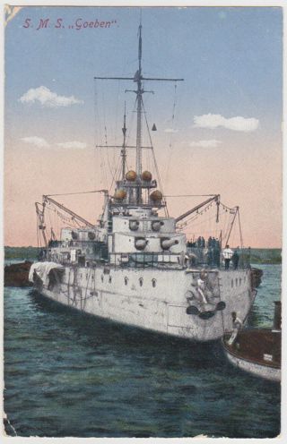 Germany Dr 1916 Navy Ship Pc " S.  M.  S.  Goeben " Naval Fieldpost (bremerhaven)