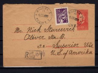 P116568/ Yugoslavia / Postal Stationary From Rijeka (fiume) To Usa