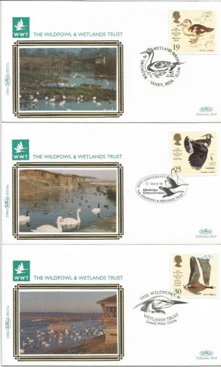 Gb Fdc 1996 Wildfowl & Wetlands Trust Benham Covers Bs15a - 19a Limited Edition
