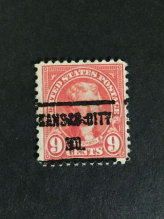 1923 Us Postage Stamp 561 Kansas City Mo Precancel Jefferson
