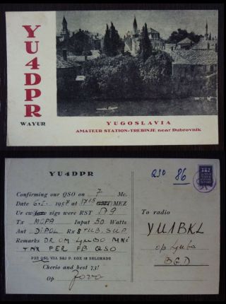 Yugoslavia Radio Card Serbia Croatia Trebinje Dubrovnik Postcard J67