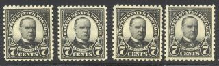 U.  S.  559 Nh (x4) - 1923 7c Black ($62)