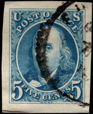 Us - 1947 - 5 Cents Blue Benjamin Franklin Postage Stamp Centenary Imperf 948a