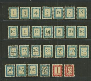 Oldhal - Netherlnds/full Set Of Postage Due Stamps/scott J - 80 - J106