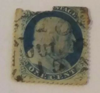 Rare 1857 Us Postage Stamp 24 Ben Franklin Jul 15 Canc - Edge Issue