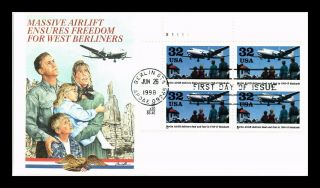 Dr Jim Stamps Us Berlin Airlift World War Ii First Day Cover Plate Block
