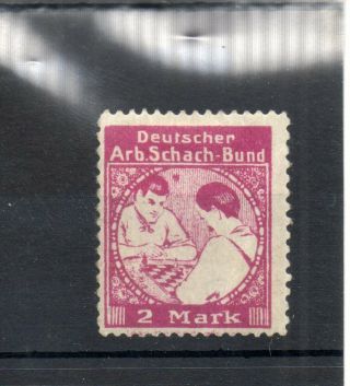 Stamp Of Germany Deutscher Arb Schach Bund 2 Mark Mlh