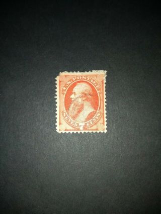 1 Us Stamp,  Scott 160,  7c Edwin M.  Stanton,  Vermilion 1870 - 1873