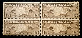 Buffalo Stamps,  Scott C8 Airmail Block Of 4,  Nh/og & Xf,  Cv = $80