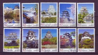 Japan Comm.  C2209,  C2224 Japanese Castle Series 4,  5 - Am8992