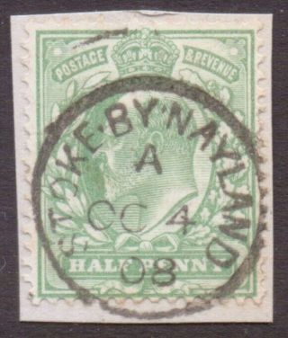 Gb Britain Edward 7th Postmark / Cancel " Stoke By Nayland " 1908