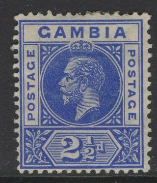 Gambia Sg90 1912 2½d Deep Bright Blue Mtd