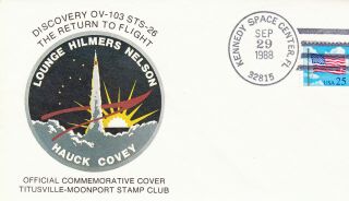 1988 Sts - 26 Return To Space Ksc 9/29,  Shuttle Patch Cachet W/insert