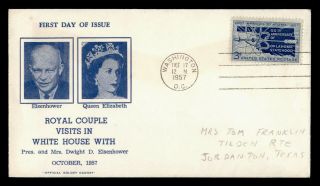 Dr Who 1957 Royal Couple Visits President Eisenhower Qe Ii C134443
