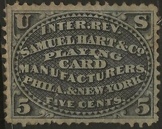 Ru 9a - Samuel Hart 5 Cent Private Die Stamp - 1 - 56