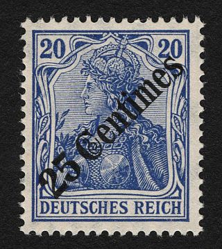Opc 1908 German Offices In Turkey 25c Surcharge Sc 57 Mi 50 Mnh 26808