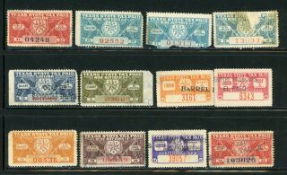 Us Texas State Liquor Tax Stamps - 12 Stamps