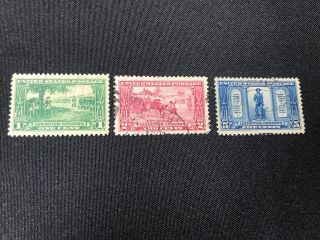 Vintage U.  S.  Stamps: Scott 617 - 619,  Lexington - Concord Issue,  Condition: X.  Fine