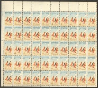 Sheet Of 50 1961 Frederic Remington Stamps,  American Indian Motif