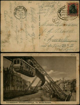 B736 Germany Postcard Belgium Aachen Coln Bruxelles 1920