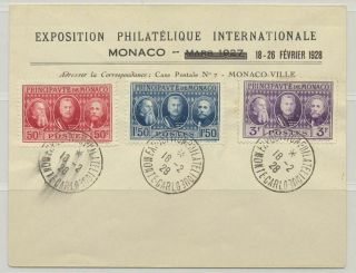 Monaco Sc.  100 - 102 Princes Charles Iii,  Louis Ii And Albert I On 1928 Cover