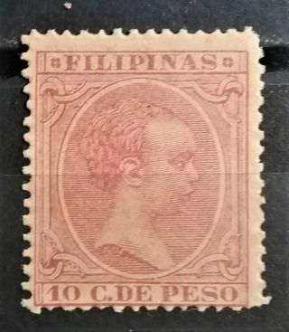 243) Spain Philippines 1891 1c Pale Claret Mhng Scott 164
