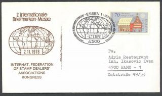 Germany,  West,  Brd,  1978,  Essen,  Ifsda Congress,  Commemorative Cover & Postmar