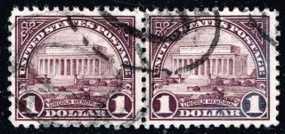 Us Stamp 571 $1 1922 Flat Plate Printing Pair