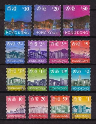 1997 Hong Kong Skyline Definitive Stamp Set " $50 $20 $10 $5 " Sg£19.  50