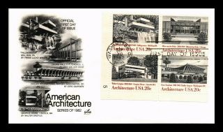 Dr Jim Stamps Us American Architecture Plate Block Fdc Art Craft Cover
