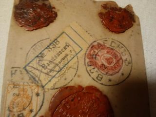 1900 Russia Registered Stamp Cover Postal Stationary To Berlin Germany Wax Seals 3
