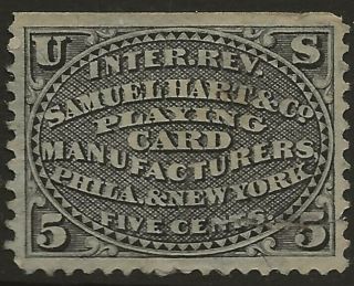 Ru 9b - - Samuel Hart 5 Cent Private Die Playing Card Tax Stamp - - 55
