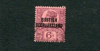 Queen Victoria British Bechuanaland Overprint On 1897 - 1902 6d Purple/rose - Red