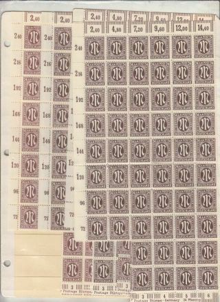 Oldhal - Germany - Amg Sheets - Partial Sheets Totaling 280 Stamps/24p