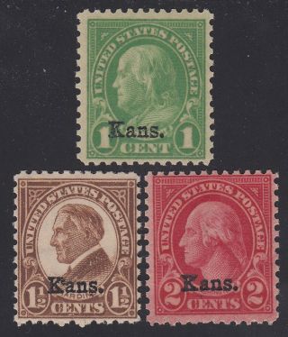 Tdstamps: Us Stamps Scott 658 659 660 (3) Kansas Nh Og