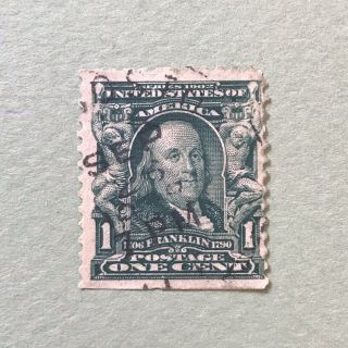 Rare 1901 - 1908 Benjamin Franklin 1 Cent Stamp 300
