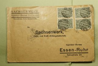 Dr Who 1923 Germany Dortmund Block/pair To Essen E44323
