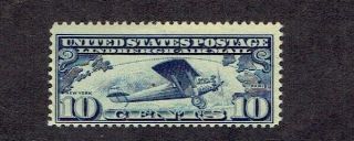 1927 U.  S.  Classic Airmail 10c Dk Blue Lindbergh Sc C10 Mint/nh/og Sharp