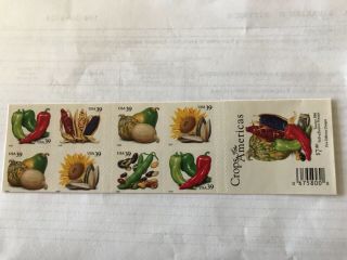 Us Stamp Mnh 4012b Crops Of The Americas 4008 - 4012 Booklet Bc221 Of 20.  39 Cent