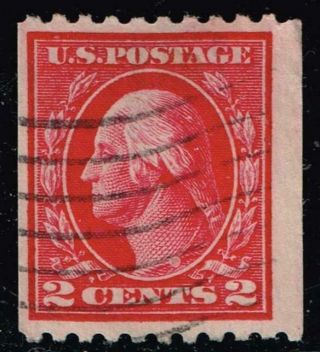Us Stamp 442 1914 2c Washington,  Carmine,  Coil Stamp $45