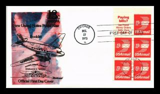 Dr Jim Stamps Us 13c Air Mail Booklet Pane First Day Cover Fleetwood