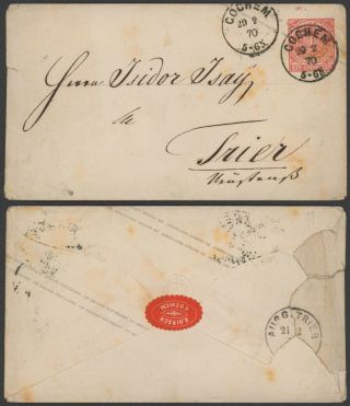 Germany North German Conf.  1870 - Postal Stationery Cochem To Trier 36364/11