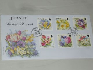 Jersey Post First Day Cover Stamps Spring Flowers 2009 Daffodil Tulip Hyacinth