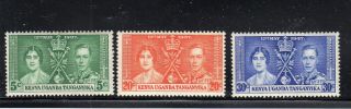 Kenya 60 - 62 1937 Coronation Issue Vf Nh O.  G