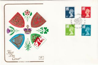 (35676) Gb Wales Cotswold Fdc 32p 23p 19p 14p Definitives Cardiff 1988 No Insert