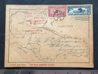 Puerto Rico 1929,  San Juan,  Primer Correo Aereo Internacional Sj A Habana