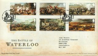 Gb Fdc 2015 " Battle Of Waterloo " S/hs