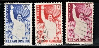 Hick Girl Stamp - Vietnam Stamp Sc 158 - 60 1961 President Diem R1483